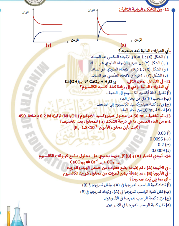 النموذج الاسترشادي الاول كيمياء2 النموذج الاسترشادي الاول كيمياء2